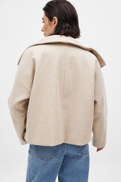 Oversized Wollen Mantel Dames – Jas Met Dubbele Knoopsluiting