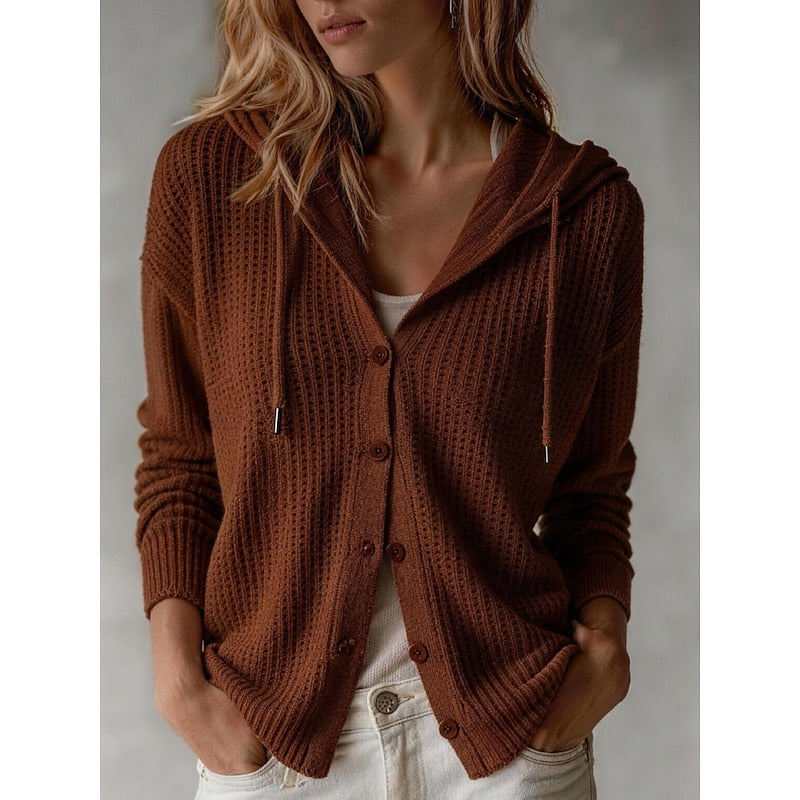 Gebreid Vest Dames Met Capuchon – Cardigan & Hoodie Vest