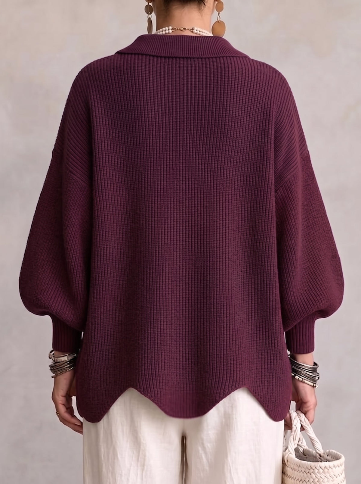 Oversized Gebreid Vest Dames – Cardigan Met Grote Knopen