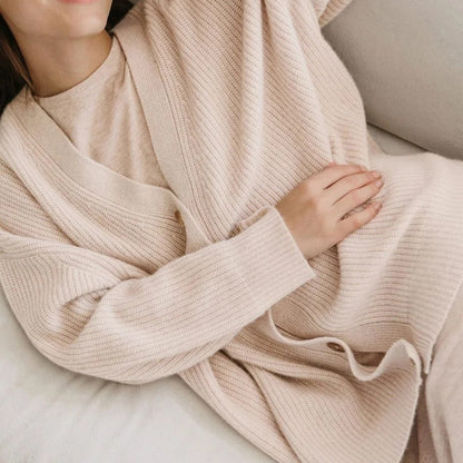 Oversized Cardigan Dames – Ribgebreid Vest Met V-Hals