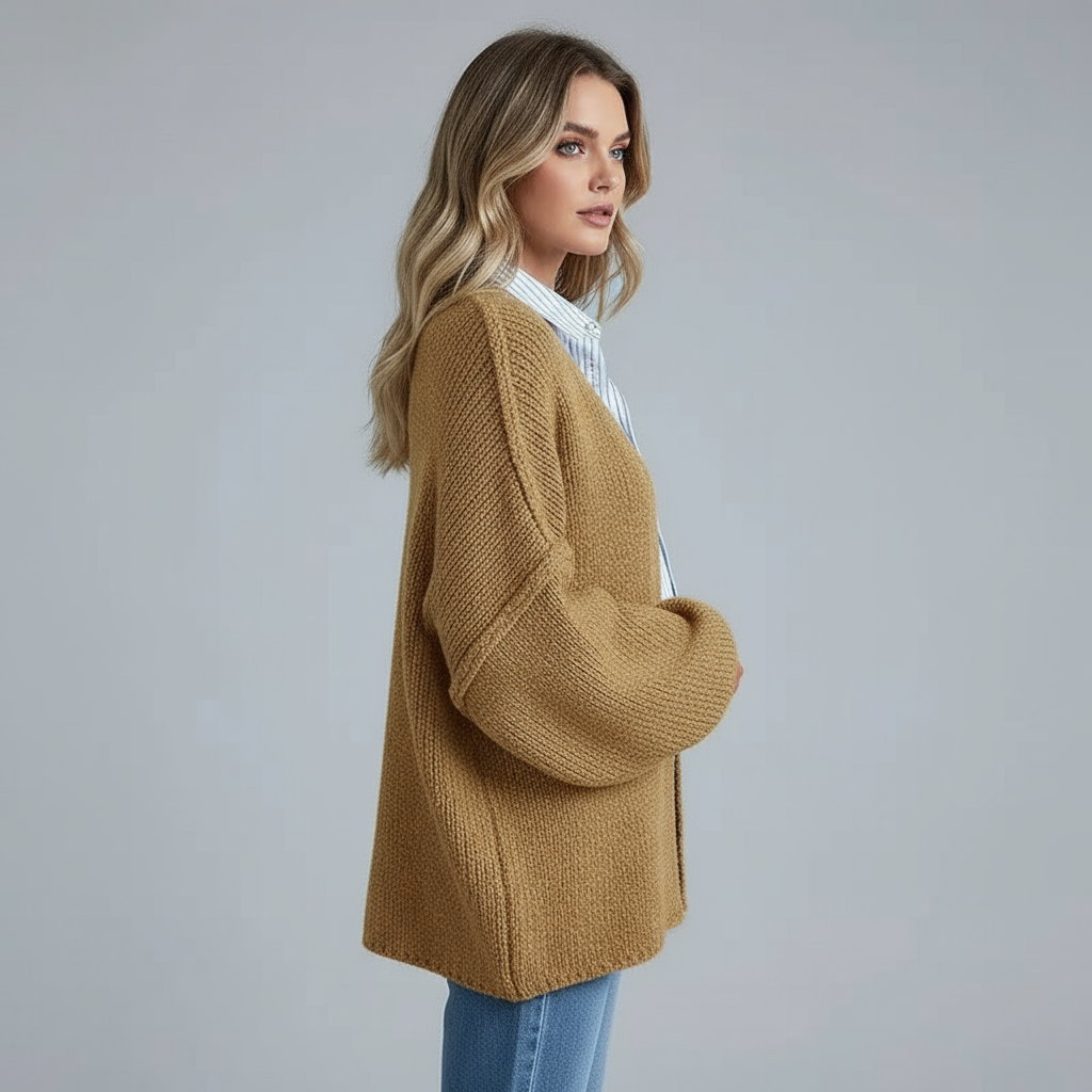 Oversized Gebreid Vest Dames – Lange Cardigan