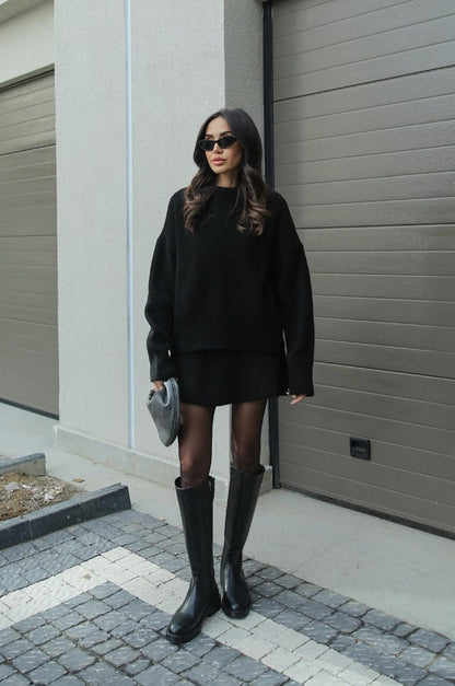 Cozy Oversized Gebreide Trui met Mini Rok Set Dames – Co-Ord Twinset