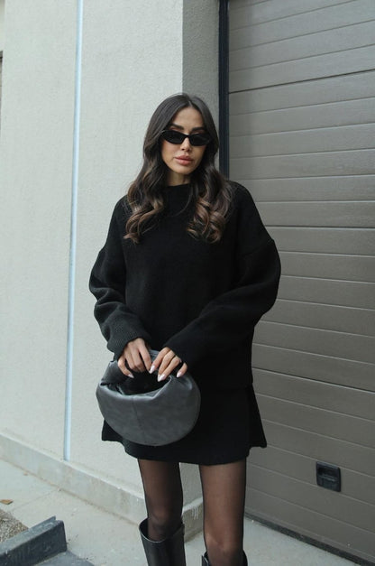 Cozy Oversized Gebreide Trui met Mini Rok Set Dames – Co-Ord Twinset