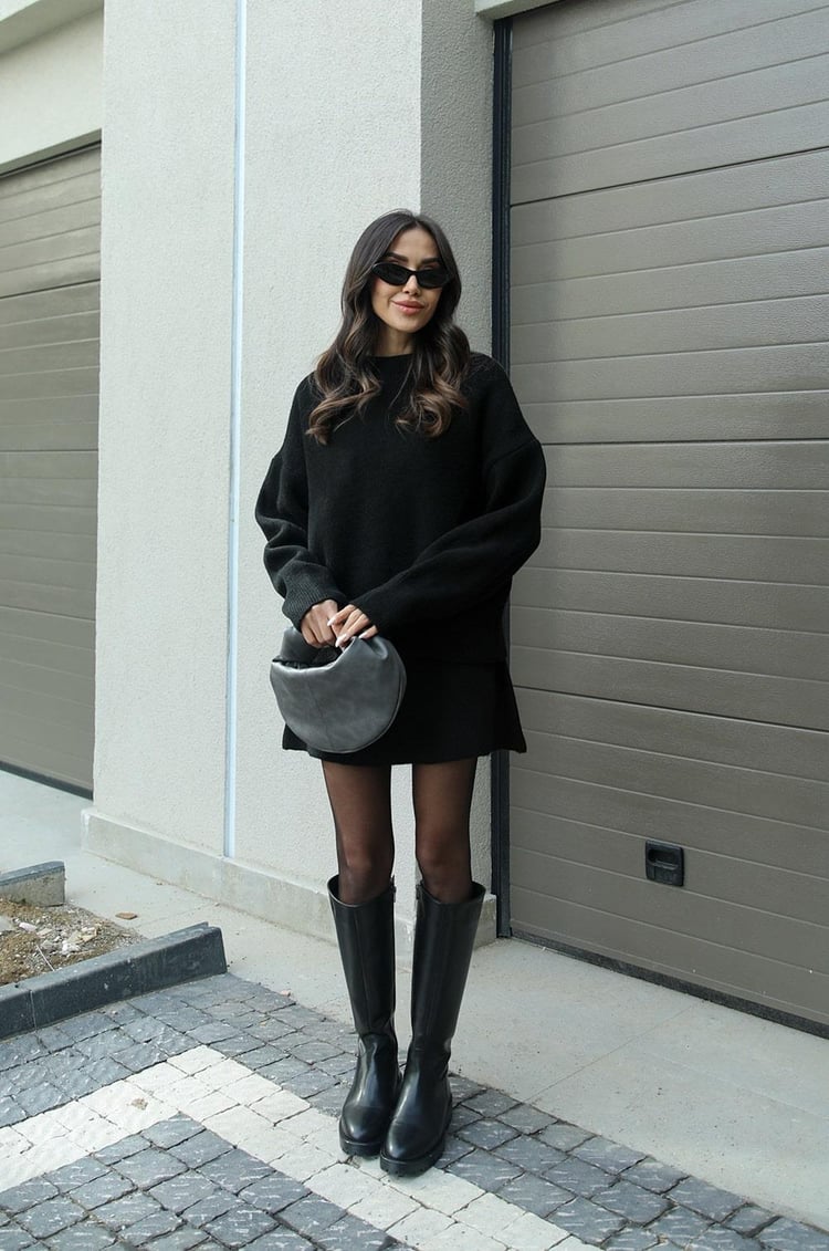 Cozy Oversized Gebreide Trui met Mini Rok Set Dames – Co-Ord Twinset