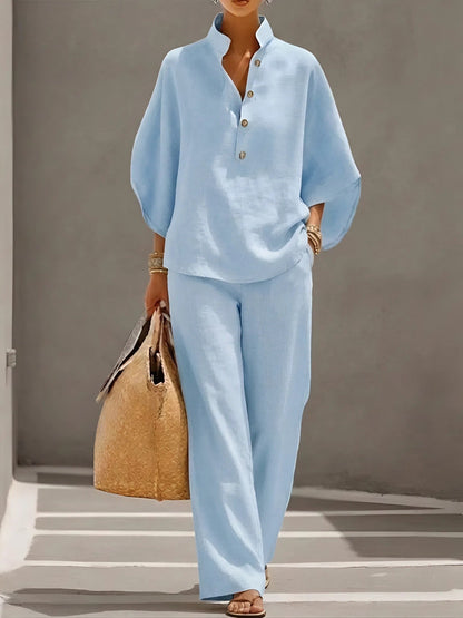 Tweedelige Set Dames – Blouse & Wijde Broek