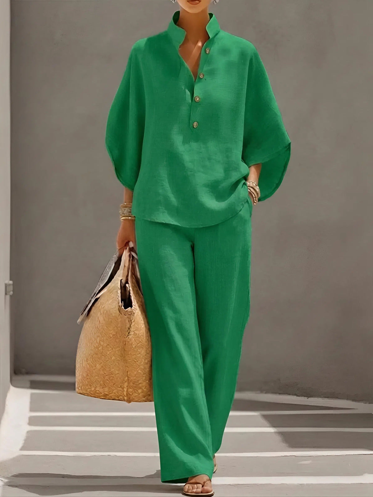 Tweedelige Set Dames – Blouse & Wijde Broek