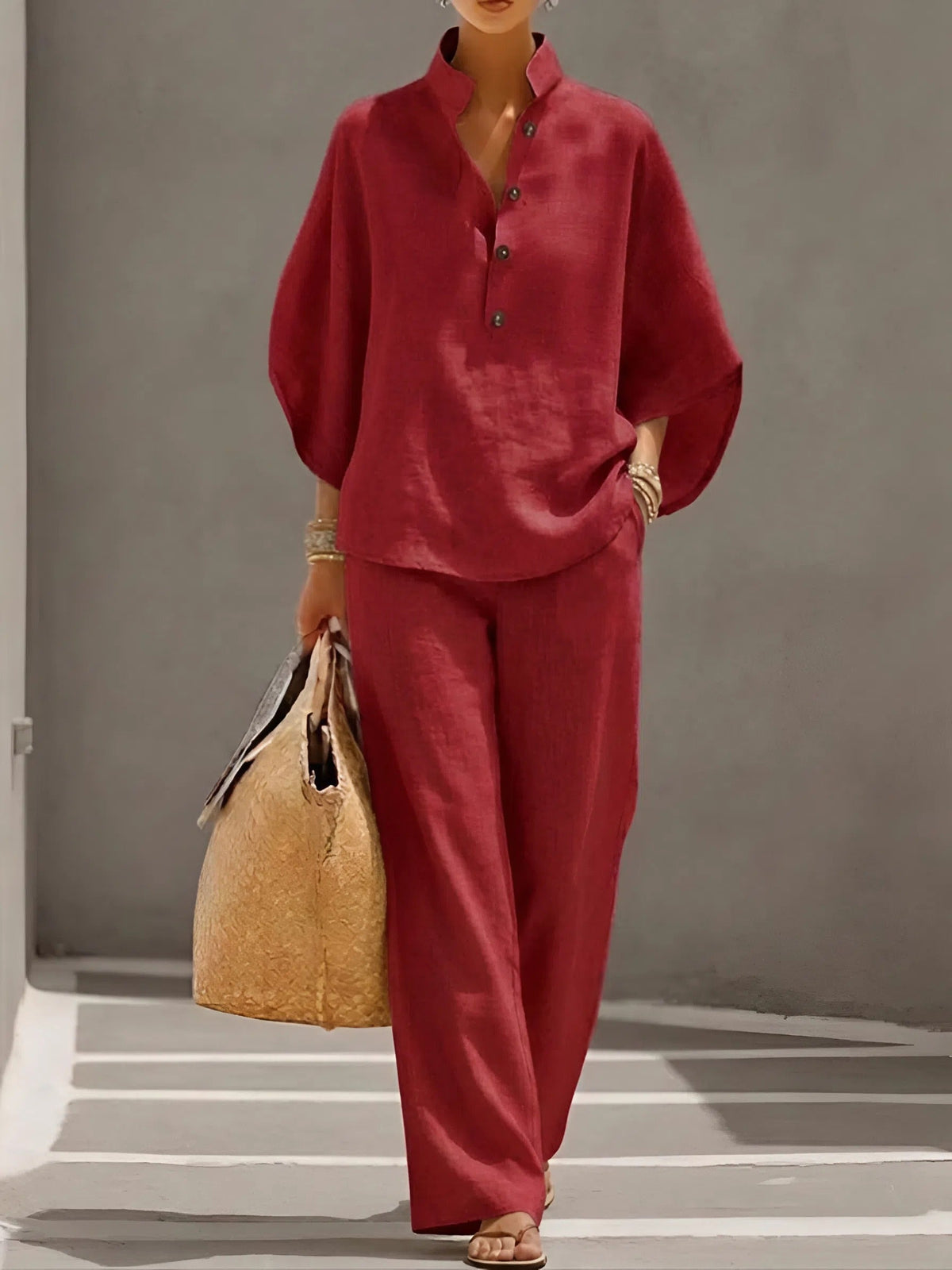 Tweedelige Set Dames – Blouse & Wijde Broek