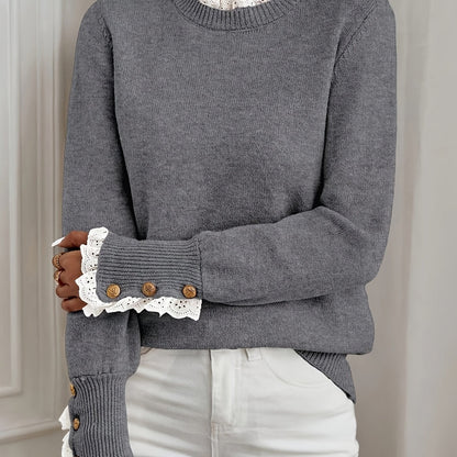 Gebreide Trui Dames Met Kant – Elegante Sweater