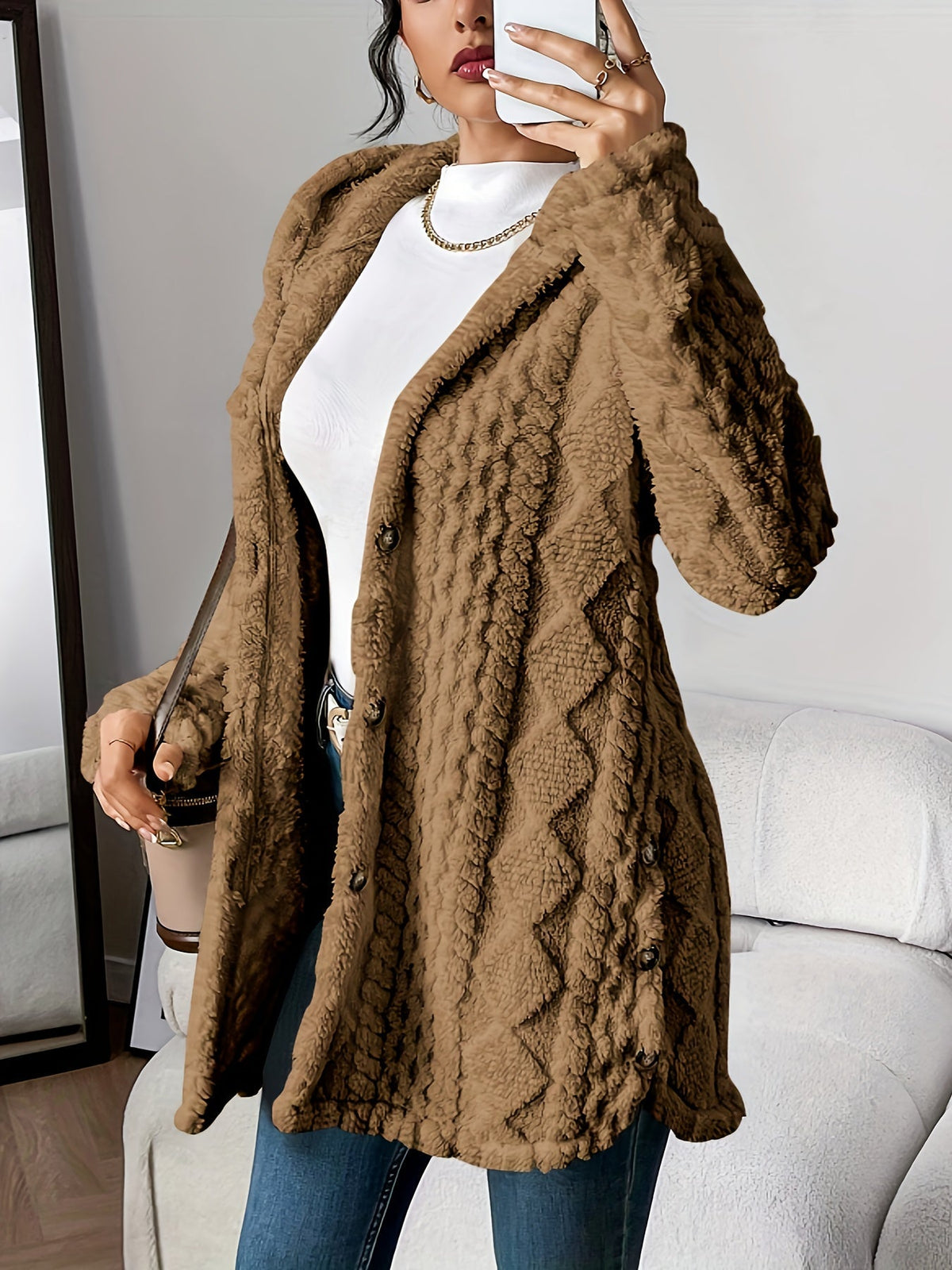 Fluffy Dames Hoodie Jas