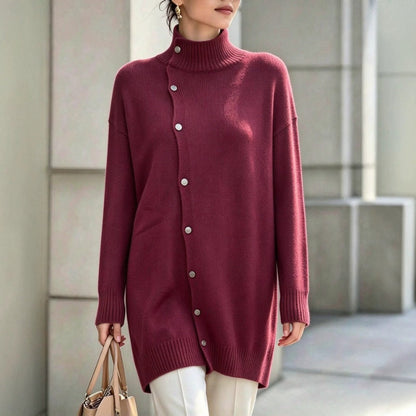 Gebreide Sweaterjurk Dames – Trui Jurk Met Col