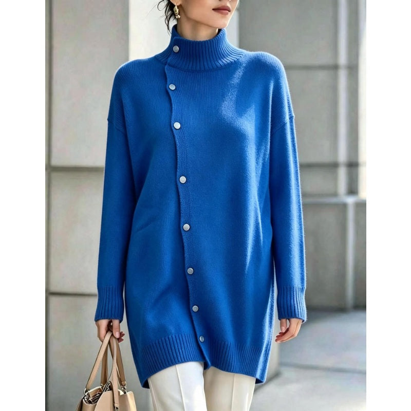 Gebreide Sweaterjurk Dames – Trui Jurk Met Col