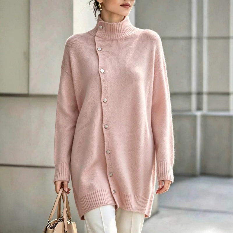 Gebreide Sweaterjurk Dames – Trui Jurk Met Col