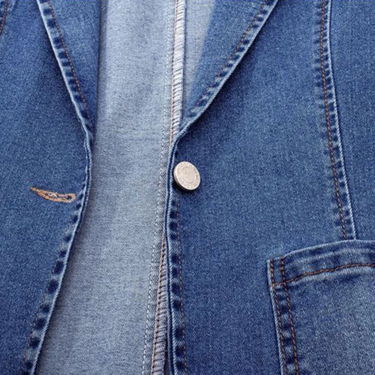 Dames Denim Blazer Met Lange Mouwen En Losse Pasvorm