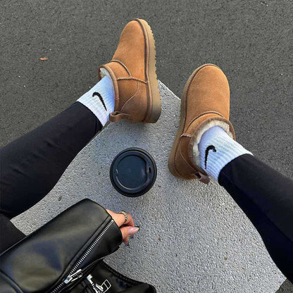 Suede Dames Laarzen Met Warme Voering
