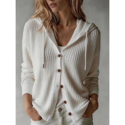 Gebreid Vest Dames Met Capuchon – Cardigan & Hoodie Vest