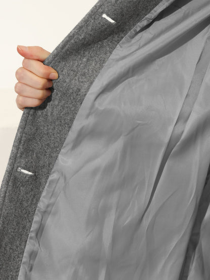 Klassieke Wollen Jas Voor Dames Met Kraag En Knoopsluiting