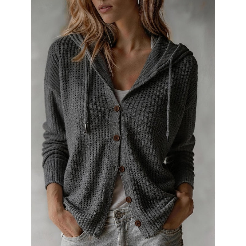 Gebreid Vest Dames Met Capuchon – Cardigan & Hoodie Vest
