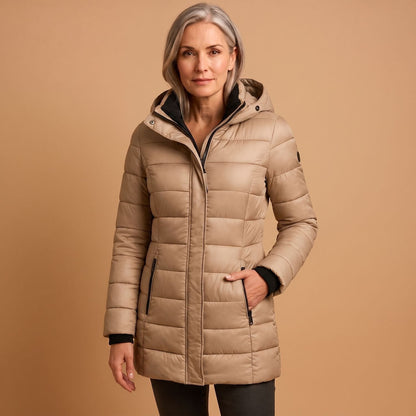 Halflange Pufferjas Dames – Gewatteerde Jas Met Capuchon
