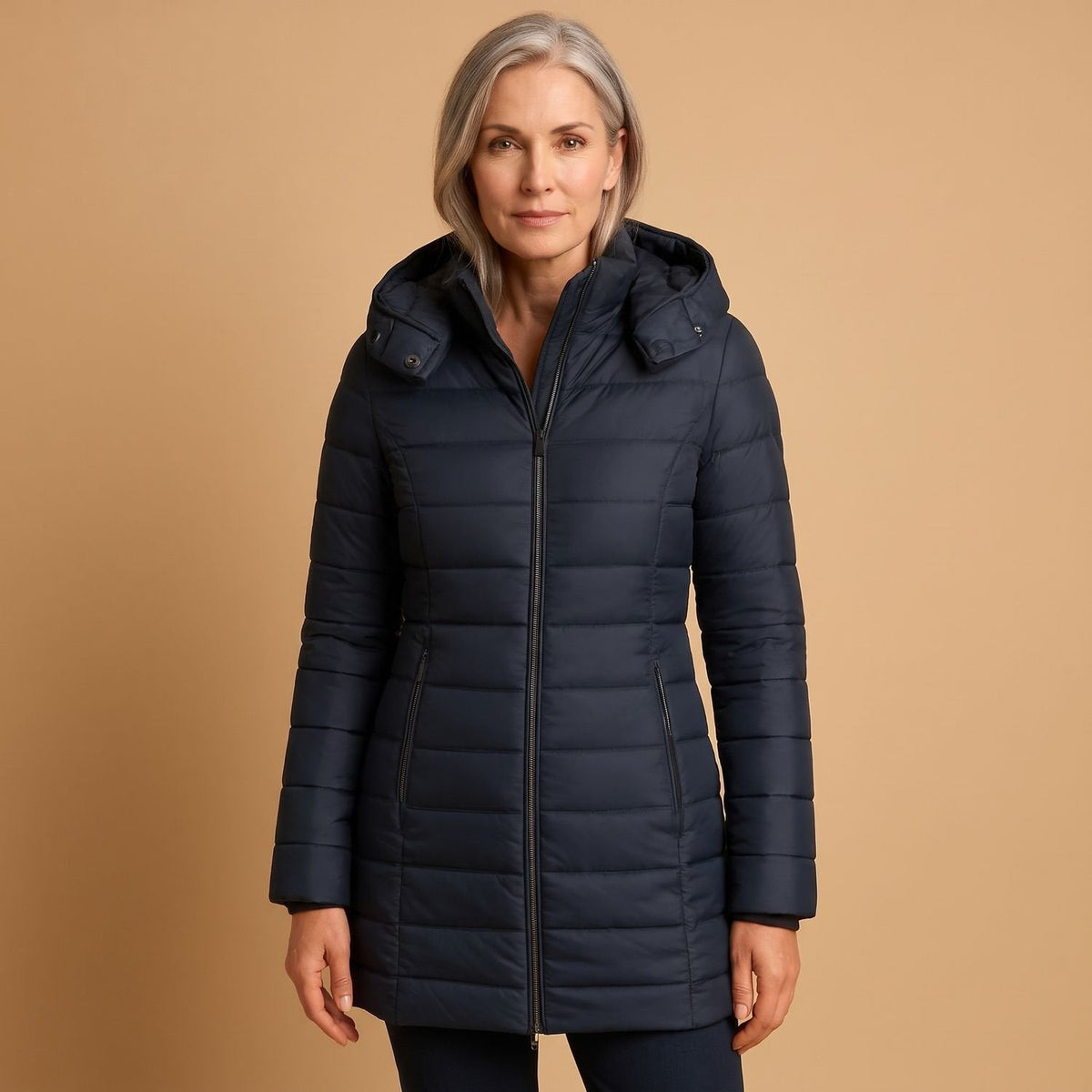 Halflange Pufferjas Dames – Gewatteerde Jas Met Capuchon