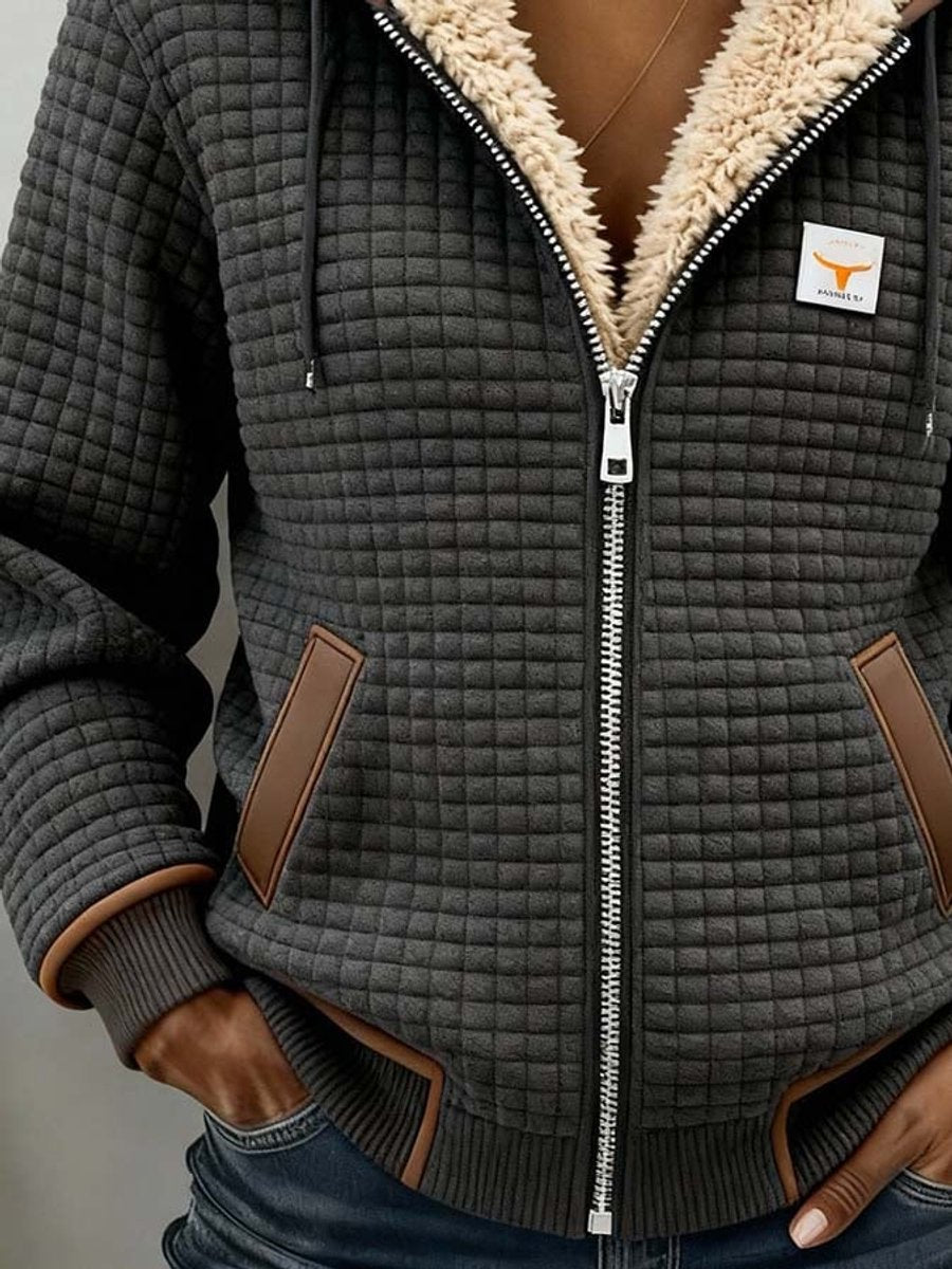 Warme Grijs Dames Vest Met Capuchon En Zachte Voering