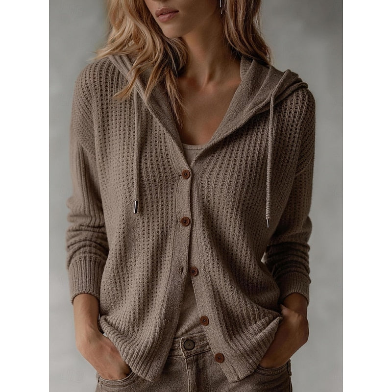 Gebreid Vest Dames Met Capuchon – Cardigan & Hoodie Vest