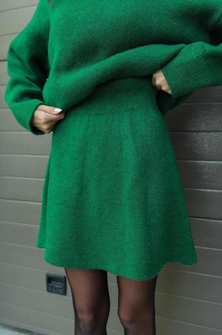 Cozy Oversized Gebreide Trui met Mini Rok Set Dames – Co-Ord Twinset